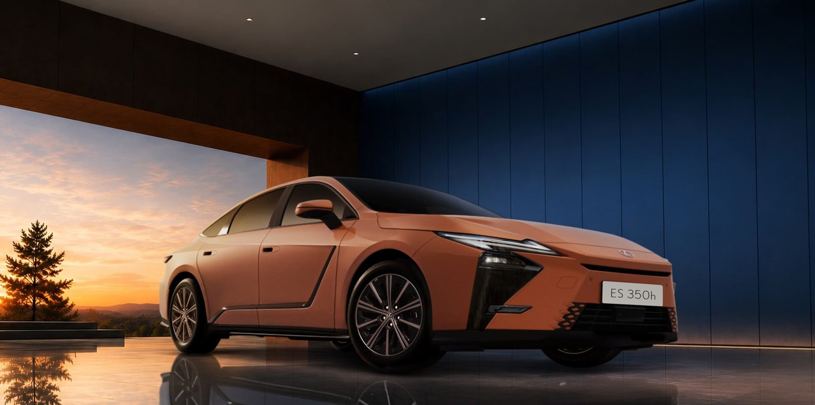 Lexus ES 500e electric luxury sedan front view